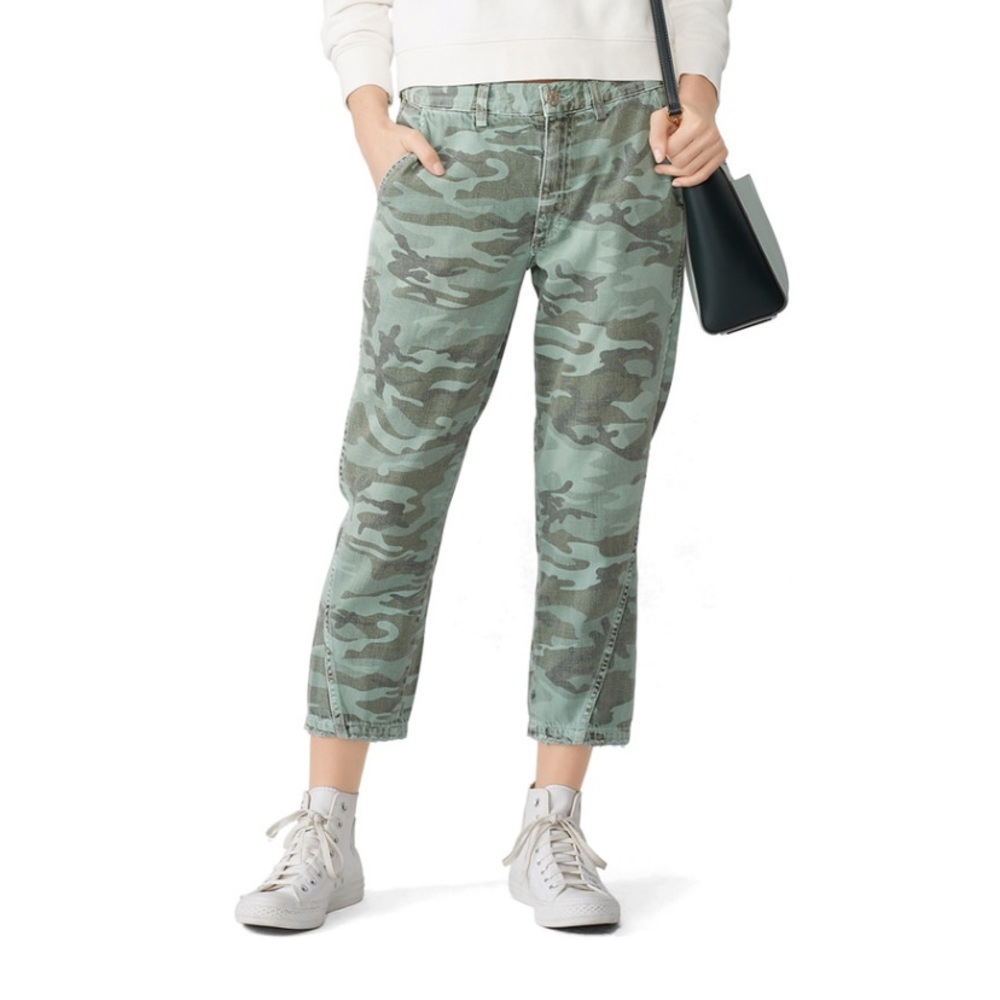 SOLD. AMO Camo Slouch jean broken-in green “trouser”RARE